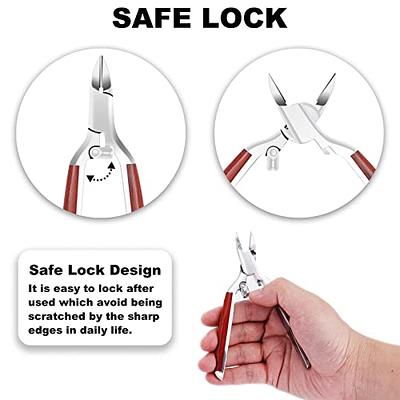 Ingrown Toenail Cutter,Heavy Duty Toe Nail Clippers for Thick  Toenails,Fingernails,Podiatrist Toenail Nippers with Sharp Blade,Safe Lock