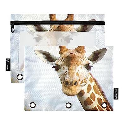 Blueangle Giraffe Pencil Pouch for 3 Ring Binder, 2 Pack Binder