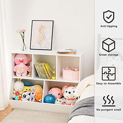 TOYMATE Toy Organizers and Storage, 5-Section Kids Bookshelf for Organizing  Books Toys, School Classroom Wooden Storage Cabinet for Children's Room