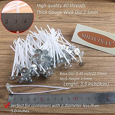 MILIVIXAY 3.5 inch Candle Wick Bundle: 100PCS Candle Wicks, 100PCS