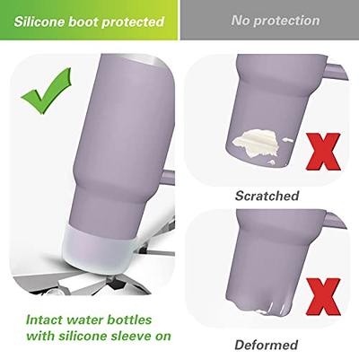 AIERSA 3Pcs Silicone Boot Sleeve for Stanley Quencher 40oz 30oz Tumbler  with Handle,for IceFlow 20oz 30oz,Protective Water Bottle Bottom Bumper  Cover for Stanley Cup Accessories,Clear,Wisteria,Pink - Yahoo Shopping