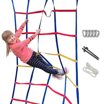 Rainbow Craft 6.6FT Climbing Rope Ladder Ninja Ladder for Kids - Kids Ninja  Warrior Obstacle Course Accessories - Ninja Warrior Slackline Ladder