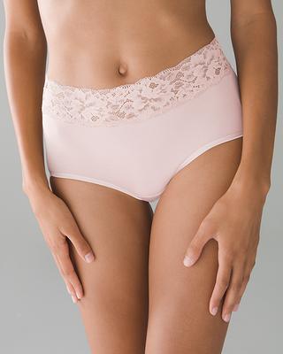 NEW SOMA NUDE WHITE LACE SUPER SOFT HIGH LEG BRIEF PANTY UNDERWEAR SMALL