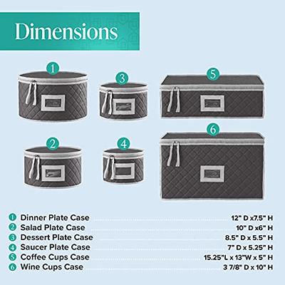 2 Set-Storage Containers, Dinnerware Storage Box w/ 12 Felt