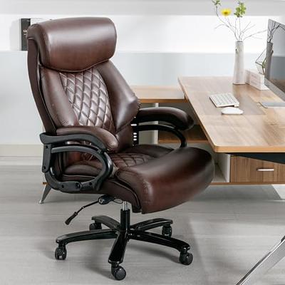 Heavy Duty Big and Tall Office Chair with Adjustable Lumbar Support, 400 LBS  Executive Office Chair for Heavy People with Wide Seat, High Back Faux  Leather Computer Chair - Yahoo Shopping