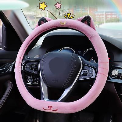 JINGSEN 11 Pcs Bling Car Accessories Set,Bling Car Accessories Set for  Women, Bling Steering Wheel Cover for Women Universal Fit 15 Inch,  Rhinestone