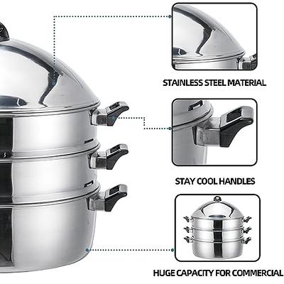 3 Tier Stainless Steel Cookware Pot Saucepot Steamer - Yahoo Shopping