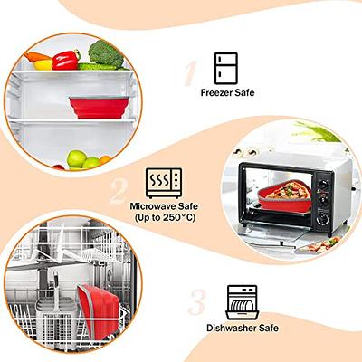  Pizza Storage Container Collapsible with Cutter, Organize and  save space with our Adjustable Pizza Slice Container, complete with 5  microwavable serving trays BPA-free, microwave & dishwasher safe : Home &  Kitchen