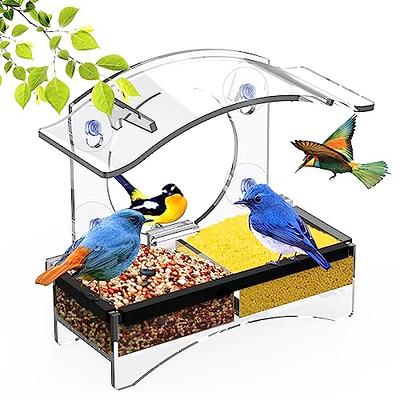 Window Bird Feeders for Outside with Strong Suction Cups Home Bird Feeder, Transparent  Bird House Cat Kids and Elderly Viewing Bird Feeder for Window Perch  (Polyurethane) - Yahoo Shopping