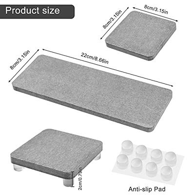 XMMSWDLA Sink Water Absorbing Stone Tray, Diatomite Tableware Drying Pad, Quick  Drying Stone Sink Tray, Kitchen Sink Water Absorbing Stone Tray (2 Pieces)  Diatom Mud Coasters Gray 16cm 