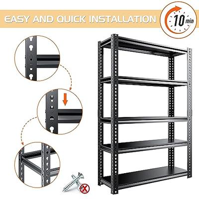 REIBII 5-Tier Garage Shelving Unit, Widen Heavy Duty Metal Storage