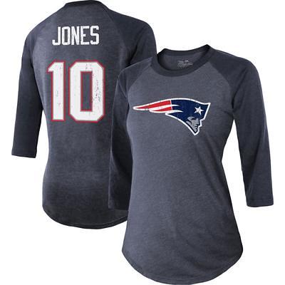 New England Patriots Juniors Burnout Raglan Half-Sleeve T-Shirt - Navy