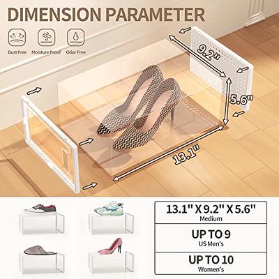 HomeBuddy Shoe Organizer for Closet - 6 Pack XL Shoe Storage Boxes Clear Plastic Stackable Bin, Boots, Sneaker Storage, Clear Shoe Boxes with Lids