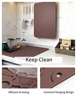 AMOAMI-Dish Drying Mats for Kitchen Counter-Silicone Dish Drying Mat-Kitchen  Dish Drying Pad Heat Resistant Mat-Kitchen Gadgets Kitchen Accessories  Kitchen Small Appliances (12 x 16, BROWN) - Yahoo Shopping