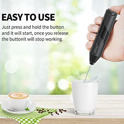 Bonsenkitchen Handheld Milk Frother Electric Hand Foamer Blender for Drink Mixer Perfect for Bulletproof Coffee Matcha Hot Chocolate Mini Battery