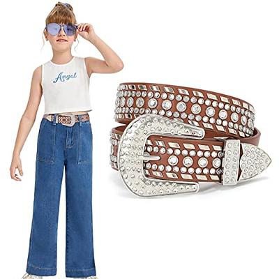 Whippy Rhinestone Leather Studded Belt for Women Men, Western Cowgirl Cowboy Bling Belt for Jeans Pants Dress, Adult Unisex, Size: 41, Black