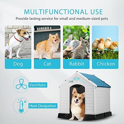 A4Pet Medium Dog House Outside, Wooden Dog House Dog Kennel with Waterproof  Roof & Lifted Feet Pad for Medium Dogs