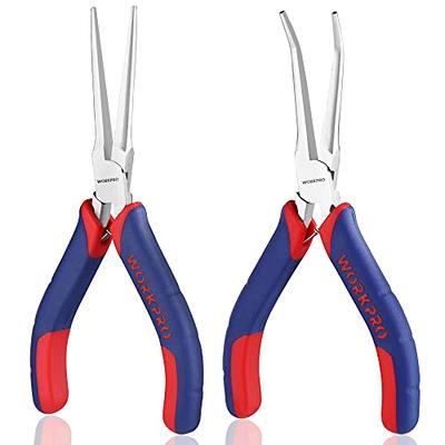 Mini Bent Nose Pliers 4.5 Toothed Curved Precision Plier with Handle -  Black Red - Yahoo Shopping