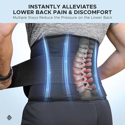 Self-heating Back Brace Lumbar Support Belt Back Pain Relief Herniated Disc  Breathable Back Support Belt For Women(1pcs-grey)