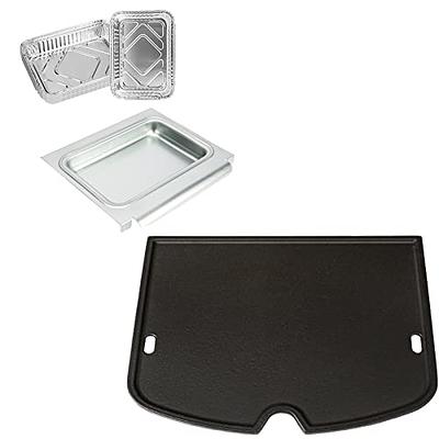 Uniflasy Cast Iron Griddle and Catch Pan for Weber Traveler