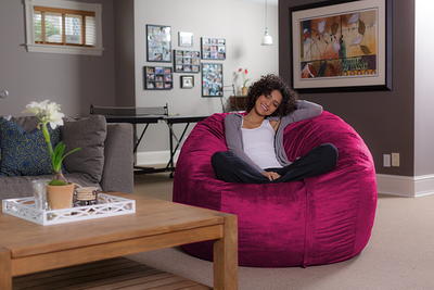 4' Bean Bag Chair With Memory Foam Filling And Washable Cover Black - Relax  Sacks : Target