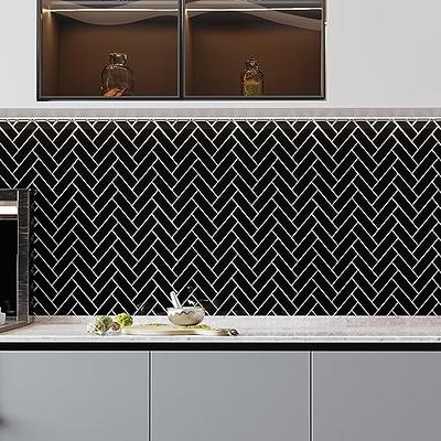 20-Sheet Peel and Stick Tile Backsplash for Kitchen Wall, Self Black/Gray