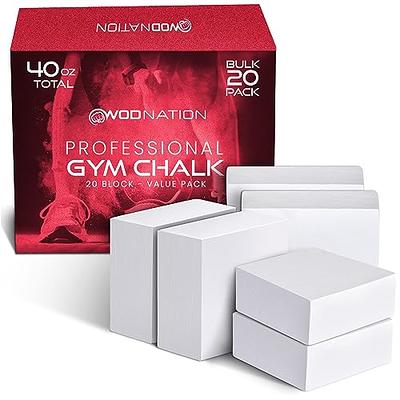 WOD Nation Gym Chalk Blocks - 20 Pack Premium Sport Hand Chalk - Easy Grip,  Moisture Absorbing, Athletic Block Gym Chalk (2oz Each) for Gymnastics,  Rock Climbing, Power Lifting, & More! 