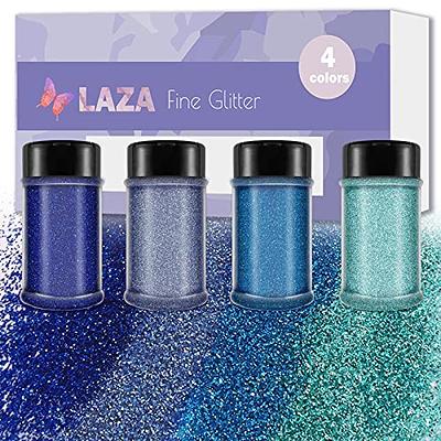 Laza Ultra Fine Glitter Powder, 4 Colors 320ml Craft Glitter