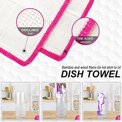 10 Pcs Kitchen Dish Cloths Set, Bamboo Fiber Dishcloth Towels. Reusable and  Absorbent Dish Cloths & Dish Towels，Suitable for Kitchen Bathroom and