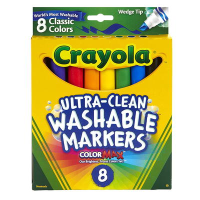 Crayola Ultra-Clean Washable Markers, Wedge Tip, 8 per Box, 6 Boxes - Yahoo  Shopping