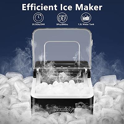 Countertop Ice Maker, Ice Maker Machine 6 Mins 9 Bullet Ice, 26.5