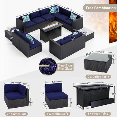 Tangkula 5pcs Outdoor Patio Furniture Set With 50,000 Btu Propane