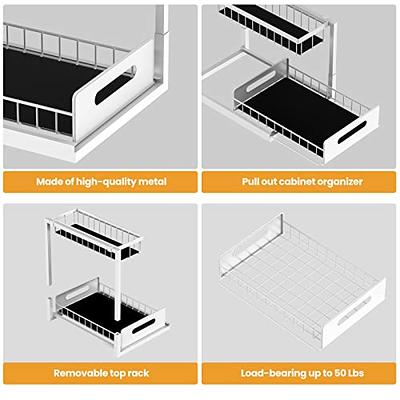 WZMYO Under Sink Organizers and Storage-2 Pack L-Shape Heavy Duty Metal  Slide Out Pull Out Drawers Under Cabinet Storage Around Plumbing, for Under  Kitchen Bathroom Sink Organizers and Storage（White） - Yahoo Shopping