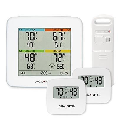 AcuRite 00325 Indoor Thermometer & Hygrometer with Humidity Gauge, Black,  0.3