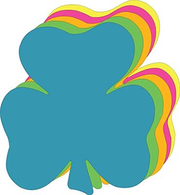 8 x 9 Shamrock Neon Bright Assorted Color Super Cut-Outs, 15 Cut