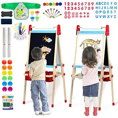 MEEDEN Easel for Kids, Double-Sided All-in-one Wooden Art Easel, Kids Art  Easel Set with Paper Rolls, Magnetic Easel with Whiteboard & Chalkboard,  Finger Paints, Accessories Easel for Toddlers - Yahoo Shopping