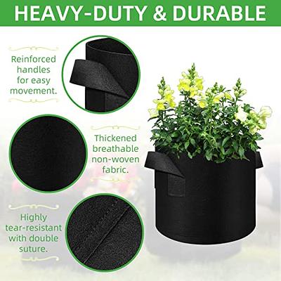 6Pack 20 Gallon Grow Bags Garden Heavy Duty Non-Woven Aeration