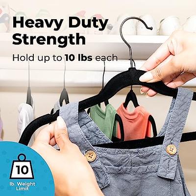 Hanger Central Velvet Heavy Weight Clothing Hanger, 100 Pack, Black