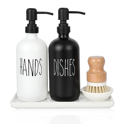 JASAI 2Pack 18OZ Glass Soap Dispenser With Black Stainless Steel Pump, Kitchen  Soap Dispenser With Classy