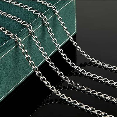  UMAOKANG 33 Feet 316 Stainless Steel Chain for Jewelry Making,  Silver Tube Bar Curb Link Chain Bulk with Jump Rings Lobster Clasps for  Necklace Bracelet Making DIY Accessories : Arts, Crafts