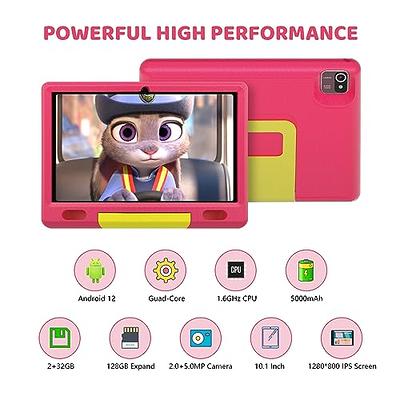  Veidoo Kids Tablet, 7 inch Android Tablet for Kids 2GB Ram  32GB Storage, Toddler Tablet with IPS Screen, Parent Control, Bluetooth,  WiFi, Kid-Proof case with Kickstand, Learning (Light Pink) 