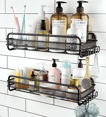 Aitatty Shower Caddy Shelf Organizer Rack: Self Adhesive Black