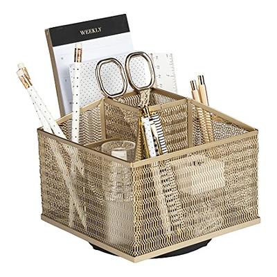 Blu Monaco Office Desk Accessories and Workspace Organizers Storage- White Wood