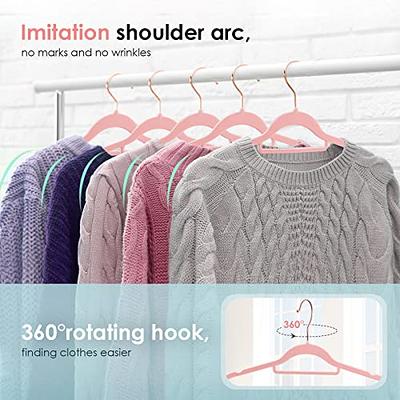 Premium Velvet Shirt Hangers (50 Pack) Non Slip Clothes Hangers, Ultra Slim  Hangers Gain 50% Closet Space, 360° Swivel Hook, Clothes Hangers for Tops