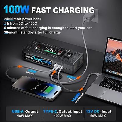 12/24V Car Jump Starter Booster Jumper Box Power Bank Battery Charger  Portable