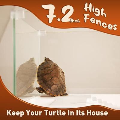 Turtle Tank, Aquarium Turtle Anti-Escape Fence Habitat, Turtle Tank  Includes Accessories with Pump & Water Filter, Easy to Assemble and Clean,  Water