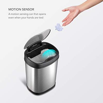 Nine Stars 1.8 Gallons Plastic Motion Sensor Waste Basket