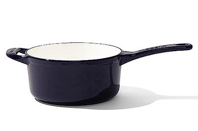 Enameled Cast Iron 2 Quart Sauce Pan with Lid - Blue