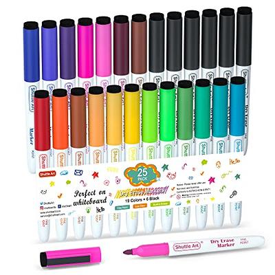 Shuttle Art Dry Erase Markers, 25 Pack 20 Colors Whiteboard Markers,Bundled  with 5 Extra Black, Fine Tip Markers for Kids,Perfect for Writing on Dry- Erase Surfaces,School Office Supplies - Yahoo Shopping