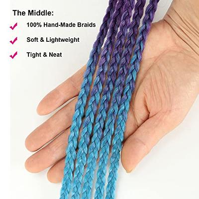 Ombre Box Braids Crochet Hair Braids Pre-Looped Crotchet Box Braids 24 Inch  Medium box braid 22Strands Three Tones Heat Resistant Fiber Hair (24 Inch  Black 1B) 24 Inch (Pack of 6) 1B